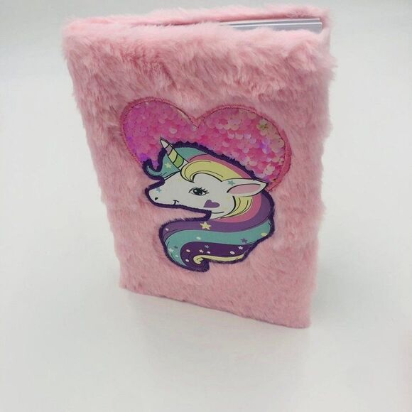 Brand New Plush Pink‎ Unicorn Note Book/Unicorn Magic Diary  For Girls - Picture 3 of 3